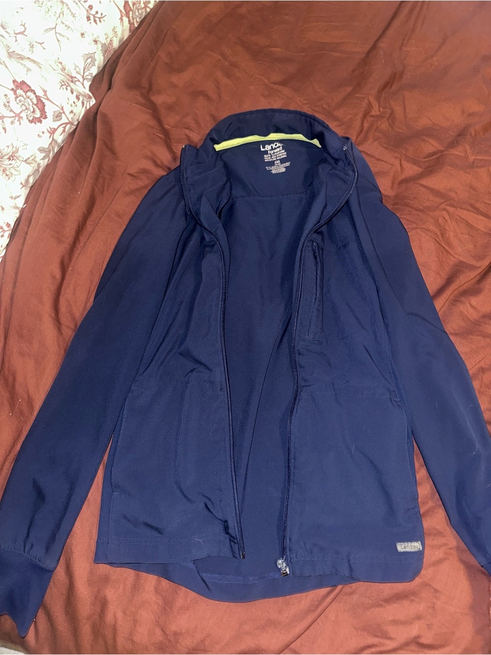 Landau Navy Lightweight Jacket with Lime Accent